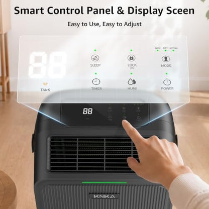 KNKA 2500 Ft² Max 34 Pints Dehumidifier for Basement with Drain Hose, Black