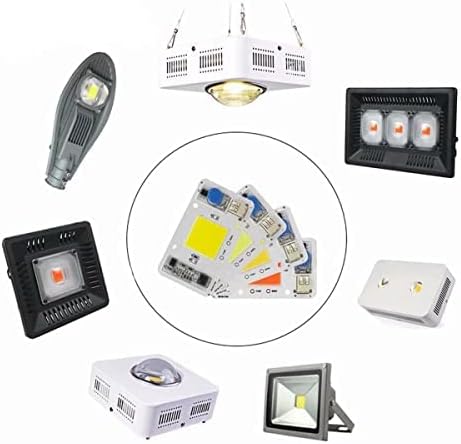 LED 50W COB Chip Bulbs AC 110V Integrated Smart IC Driver Cool White Warm White Red Green Blue Yellow Pink Full Spectrum (Cold White 10000K)