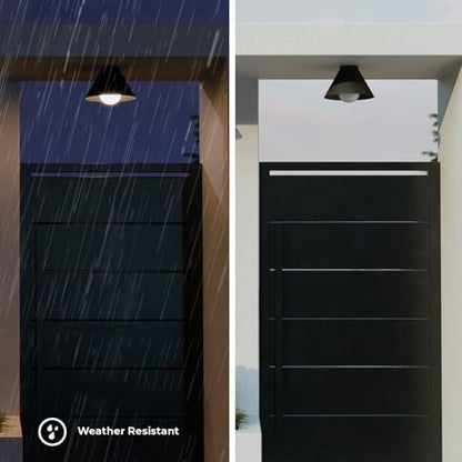 Globe Electric 60000163 1-Light Outdoor Flush Mount, Painted Black Sand Texture, Frosted Opal Glass Inner Shade