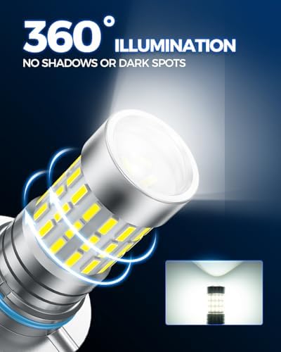 Marsauto 9145 H10 LED Fog Light Bulbs, 10,000 lumens 6000K Cool White, 48 Chips DRL Bulb, H10 Led Bulb 1:1 Mini Size 9140 9040 9045 Led Fog Lights, 360° Illumination, Side Marker Lights