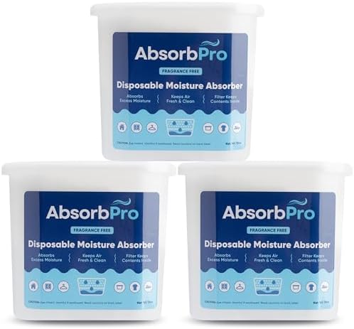 Absorb Pro Moisture Absorber Tub 18 oz, Fragrance Free, 3-Pack