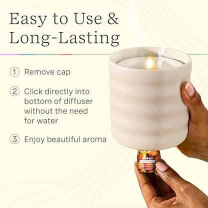 Lifelines Flameless Candle Diffuser with 2 Clickwick Essential Oil Blends