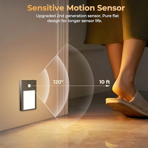 VST 3 Pack Rechargeable Stair Lights Motion Sensor 1800mAh Battery Powered