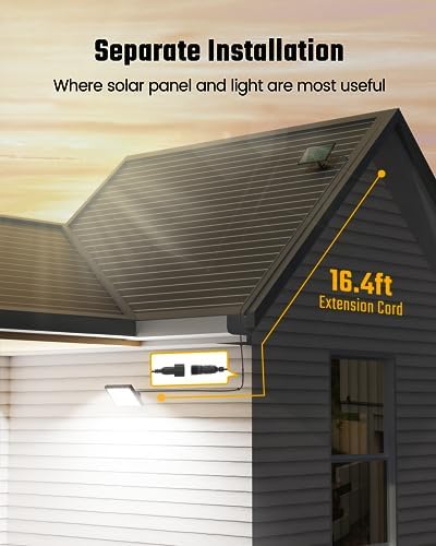 SUPERDANNY Solar Outside Lights with 113 Bright LEDs 7000K with 16ft Cable