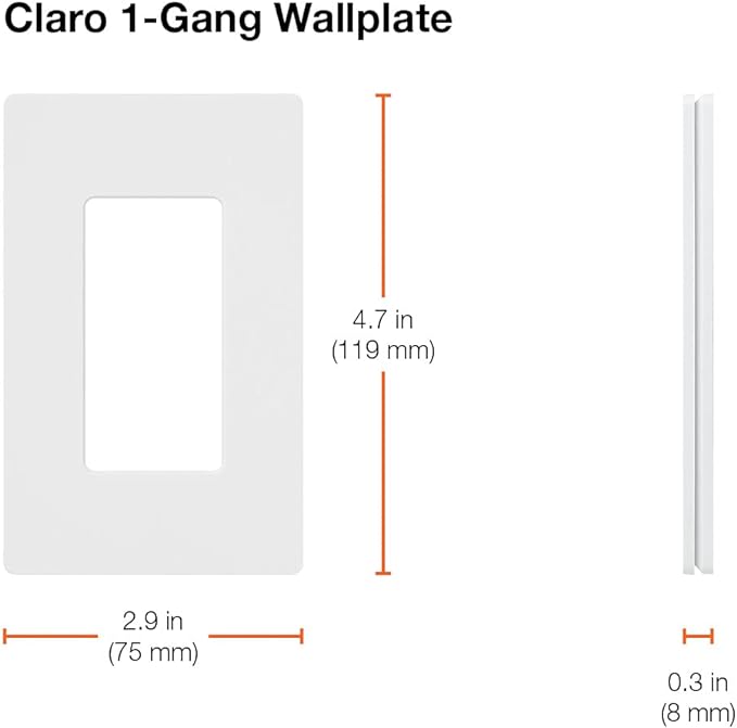 Lutron Claro 1 Gang Decorator/Rocker Wallplate, Gloss, Brown (2-Pack) | CW-1-BR
