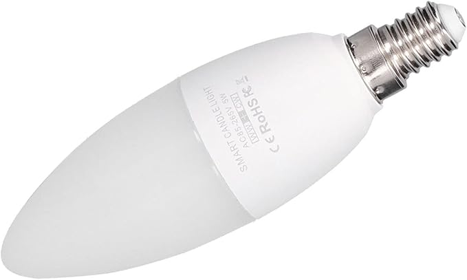 FTVOGUE LED Candelabra Bulbs 5W E14 AC 85V-265V Smart Lamp Bulb APP Remote Control, Bulb