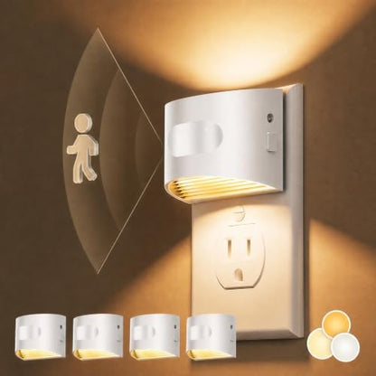 L LOHAS LED Night Light with Motion Sensor & Dusk to Dawn Sensor, 3CCT