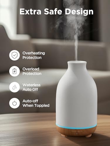 InnoGear 150ml Ceramic Essential Oil Diffuser, Diffusers for Home, Yellow