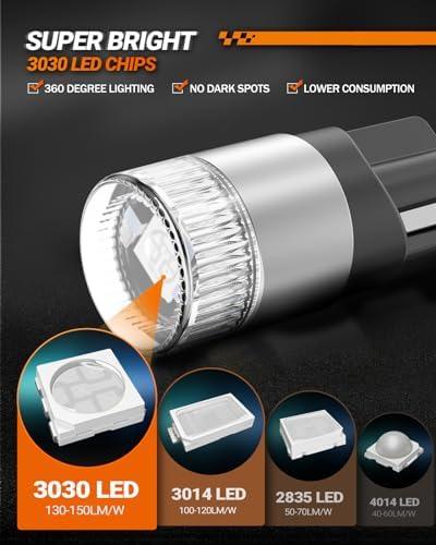 SEALIGHT 194 LED Bulb Blue, 168 2825 T10 W5W Bright LED Chips, Dashboard Light, Dome Light, Map Light, Door Light, Courtesy Light, License Plate Light, Pack of 6