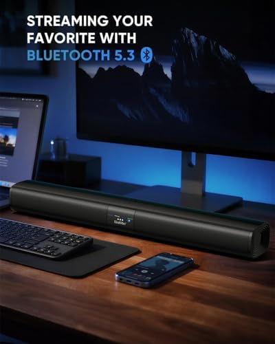 Saiyin 24" Sound Bar, Center-Channel Surround Soundbar System for Smart TV