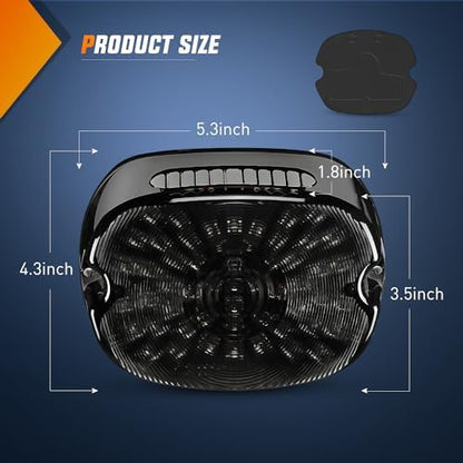 Nilight Motorcycle Tail Light Brake Turn License Plate for Harley, Smoked