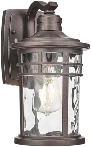 Darkaway Outdoor Wall Light Fixture,Outside Porch Lights Wall Mounted Water Ripple Glass Exterior Waterproof Lantern Modern Wall Sconce Lighting for Front Door Yard Patio