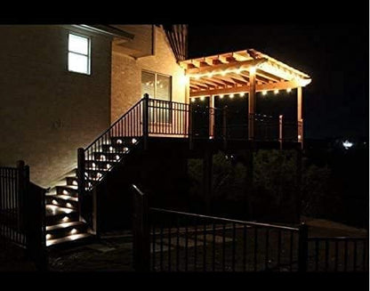 Sumaote Outdoor Deck Steps Lights, 20 Pack Half Moon Low Voltage LED Deck Post Lights 3000K Warm White Landscape Lighting for Garden Railing Stair Post Fence Decor