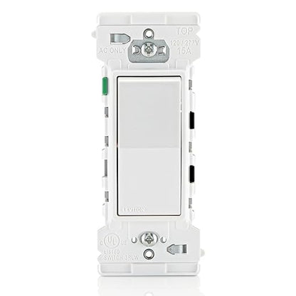 Leviton Lever Edge 15 Amp Single Pole Rocker Switch,E5601-MW,White,(Pack of 40)