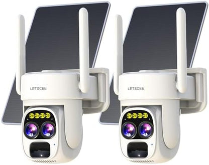 Cameras for Home Security Wireless Outdoor Solar,Alexa Security Camera Outside,360 PTZ Outside WiFi Camera Dual Lens 10x Zoom,Night Vision,2K,Water Proof
