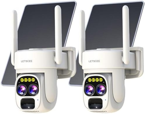 Cameras for Home Security Wireless Outdoor Solar,Alexa Security Camera Outside,360 PTZ Outside WiFi Camera Dual Lens 10x Zoom,Night Vision,2K,Water Proof