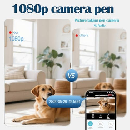 1080P WiFi Camera Pen, 32GB Card Included Portable Hidden Cam