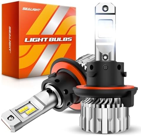 SEALIGHT H13 9008 Light Bulb, 70,000LM Super Brighter, 6500K Cool White H13 Off Road Light, Pack of 2