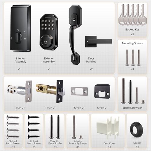 Ulecoce SL03 Front Door Lock Set, Keyless Entry Door Lock, Matte Black