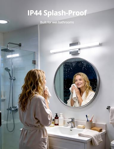 Combuh Lights for Bathroom Over Mirror, Modern Wall Mounted Fixtures Chrome