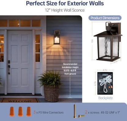 Dusk to Dawn Porch Light, Oil-Rubbed Bronze Outdoor Light Fixture