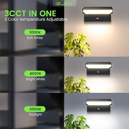 ALUSSO 20W/40W/55W LED Outdoor Motion Sensor Flood Lights, 3CCT Wall Light
