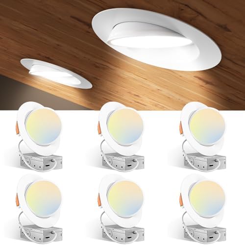 Amico 6 Pack 6 Inch 5CCT Gimbal LED Recessed Ceiling Light