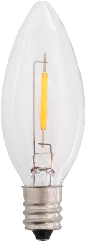 Creative Hobbies LED Replacement Light Bulbs for Electric Candle Lamps, Window Candles, Chandeliers - 7 Watt Equivalent Candelabra, Clear, Steady Burning, 120v 7w Bulb (6)