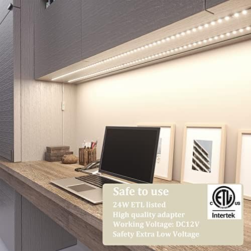 WOBANE 8PCS Under Cabinet LED Lighting with Remote, Natural White LED Strip