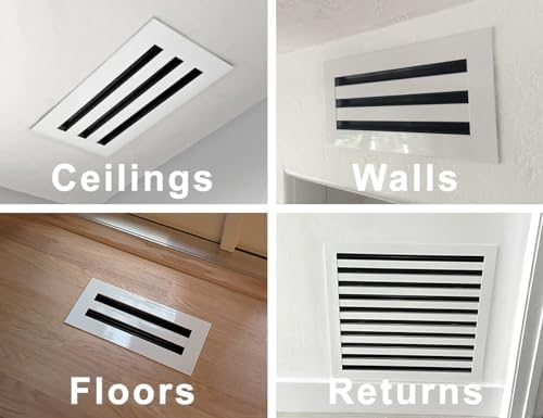 BUILDMART - 14x4 Modern AC Vent Cover - Decorative White Aluminum Air Vent - Standard Linear Slot Diffuser - Heating and Cooling Register Grille for Ceiling, Walls & Floors - Texas Buildmart