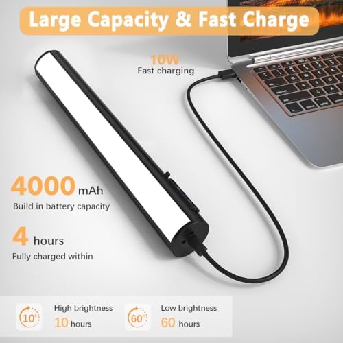 Hapfish Picture Lights for Wall Battery Operated,Wireless Art Light - Black