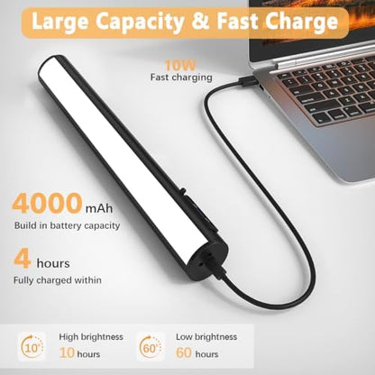 Hapfish Picture Lights for Wall Battery Operated,Wireless Art Light - Black