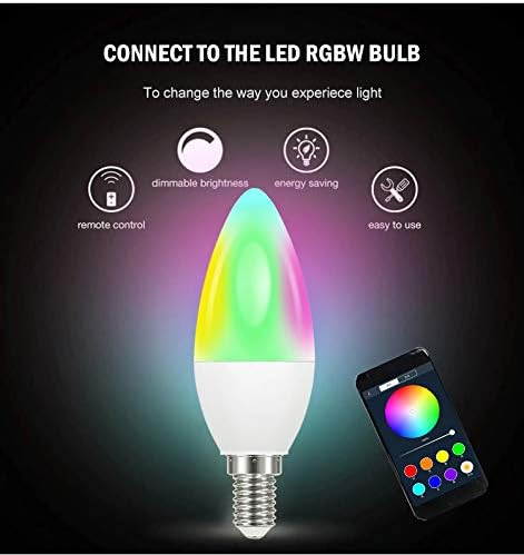 Chandelier Light Bulbs,Smart Candelabra Led Light Bulb E12 Decorative White & Color Ambiance Dimmable Chandelier Frosted Candle Lighting Lamp 120v Small Lightbulbs,2 Pack