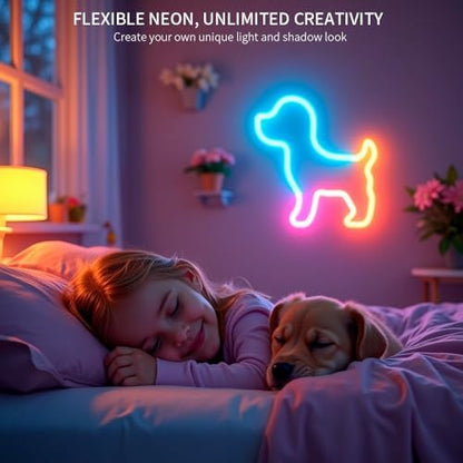 9.8FT WS2811 360 Degree Round Reticulate Neon LED Strip with Controller,RGB Nylon Flexible Dream Colorful Rope Light,Bedroom Indoor Outdoor Decoration,DC5V(No Adapter)