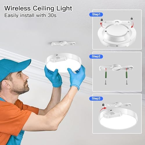 Homelist 3 Color Temperature Rechargeable Motion Sensor Ceiling Light