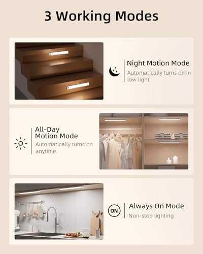 EZVALO 13inch Under Cabinet Lighting with Charging Station, 3200mAh Rechargeable Wireless Motion Sensor Lights, 96 LEDs, 3 Color Temps, Dimmable, Timer, Magnetic, with Remote for Kitchen (6 Pack)