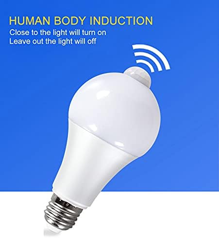 KLED Motion Sensor Light Bulbs, 12W 1000 Lumen, Smart LED Light Bulbs, PIR Built-in, Motion Activated Dusk to Dawn Light Bulb Night Lights for Hallway Porch Garage Basement (3000K-Warm White)