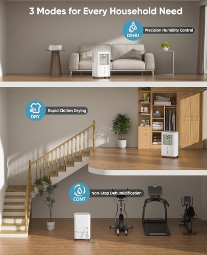34 Pint Dehumidifier for Basement, 2500 Sq.Ft, Quiet & Powerful