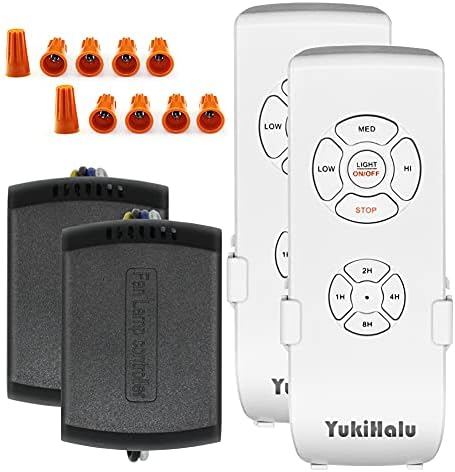 YukiHalu Ceiling Fan Remote Control Kit, Universal and Compact Size, Fan Speeds and Timings Control, Comply with UL1917