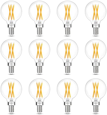 E12 G16.5 Globe LED Bulb, 2700K Warm White, 60W Equivalent, Dimmable