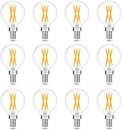 E12 G16.5 Globe LED Bulb, 2700K Warm White, 60W Equivalent, Dimmable