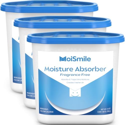 Large Moisture Absorber Buckets, 14 oz Each, Fragrance Free, 3 Pack