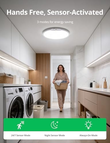 Bojim 10000mAh Battery Operated Ceiling Light with Remote RGB Backlight