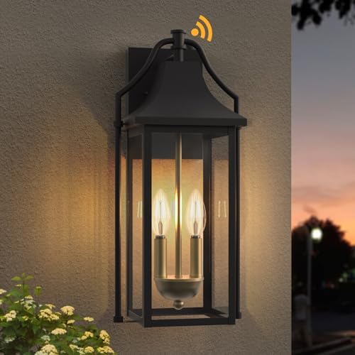 18IN Dusk to Dawn Outdoor Light Fixture, 2-E12 Base Patio Light