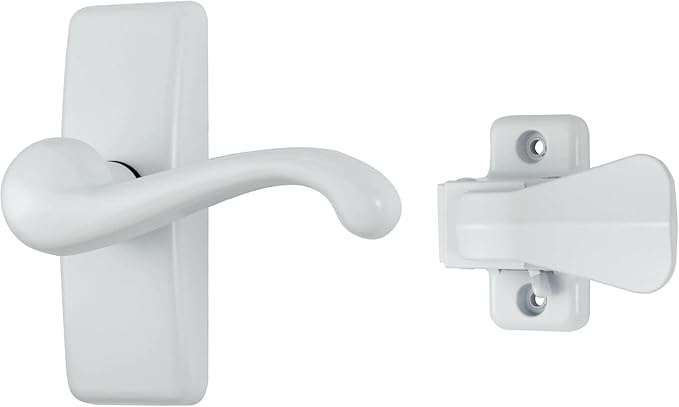 Ideal Security GL Lever Handle Set for Storm Doors and Screen Doors, Storm Door Handle Replacement, Screen Door Handle, White
