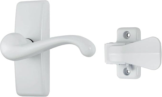 Ideal Security GL Lever Handle Set for Storm Doors and Screen Doors, Storm Door Handle Replacement, Screen Door Handle, White