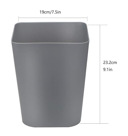 1.6 Gallon Small Trash Can Wastebasket for Kitchen Office Bathroom,Pack of 2(White+Gray)