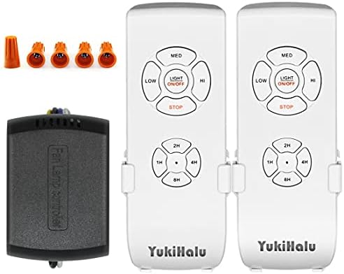 YukiHalu Ceiling Fan Remote Control Kit, Universal and Compact Size, Fan Speeds and Timings Control, Comply with UL1917