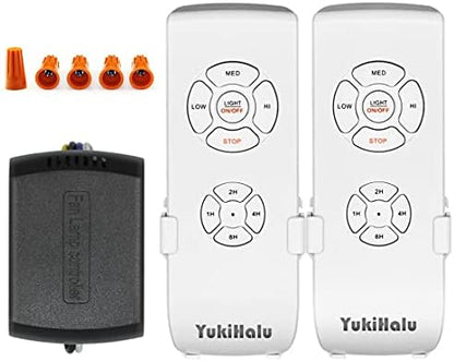 YukiHalu Ceiling Fan Remote Control Kit, Universal and Compact Size, Fan Speeds and Timings Control, Comply with UL1917
