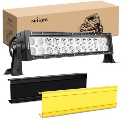 Nilight 13.5 Inch 72 W LED Light Bar with Yellow Black Covers